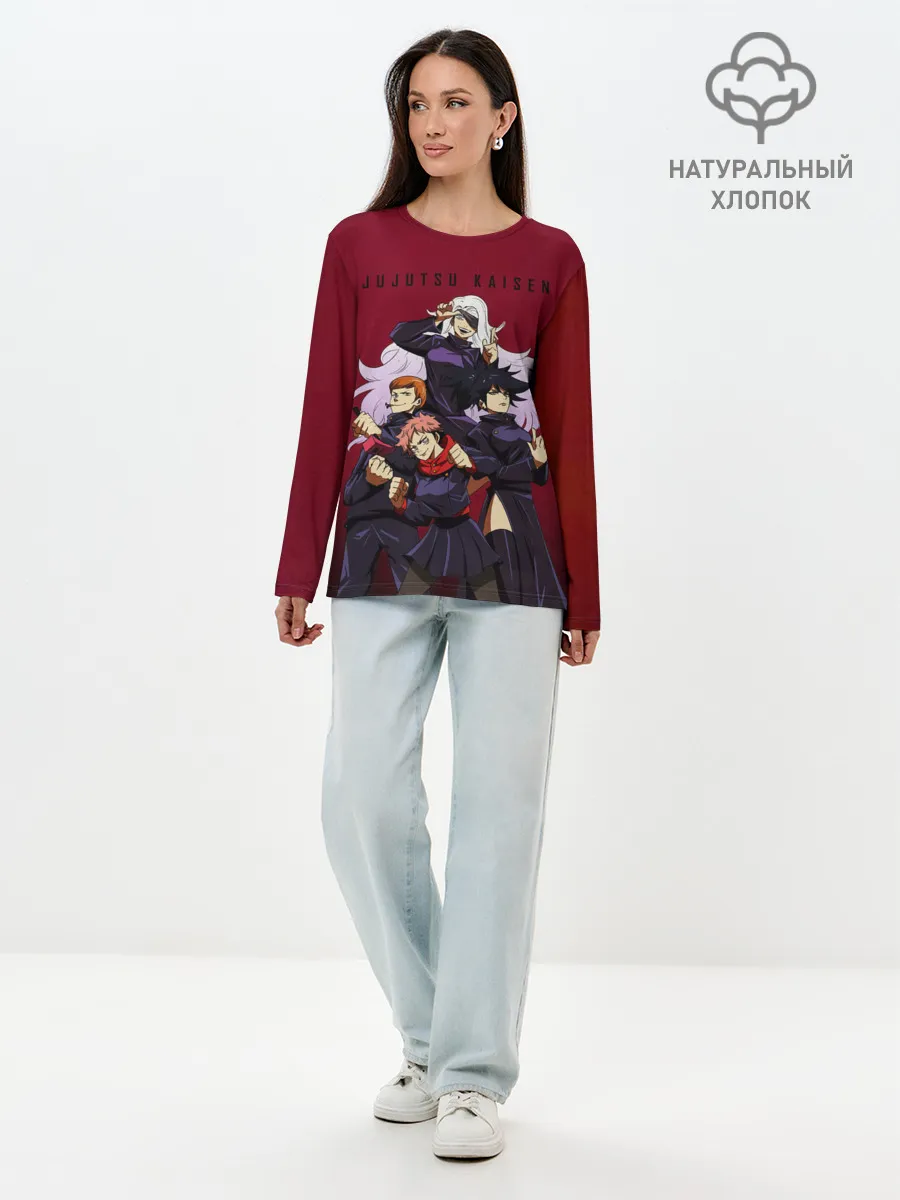 Лонгслив женский. Хлопок / Магическая битва | Jujutsu Kaisen
