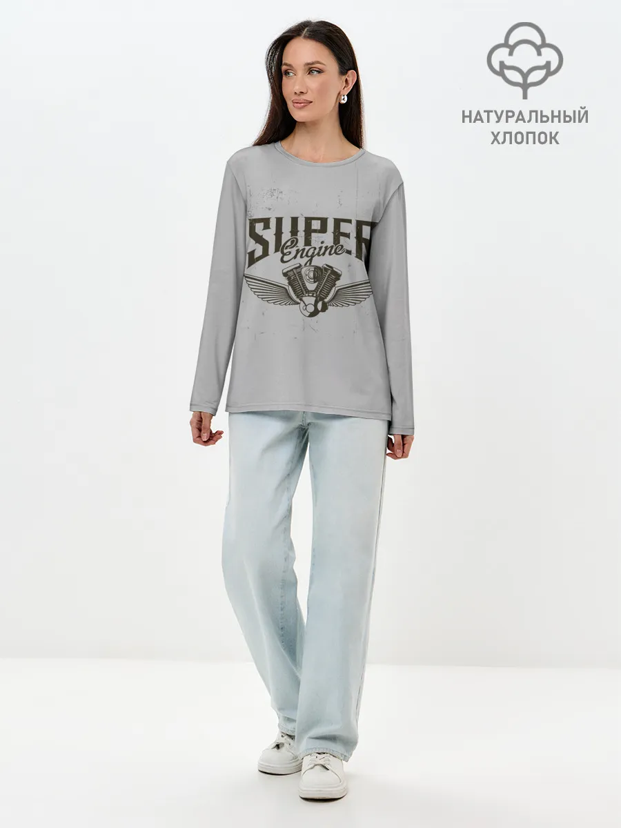 Лонгслив женский. Хлопок / Супер движок