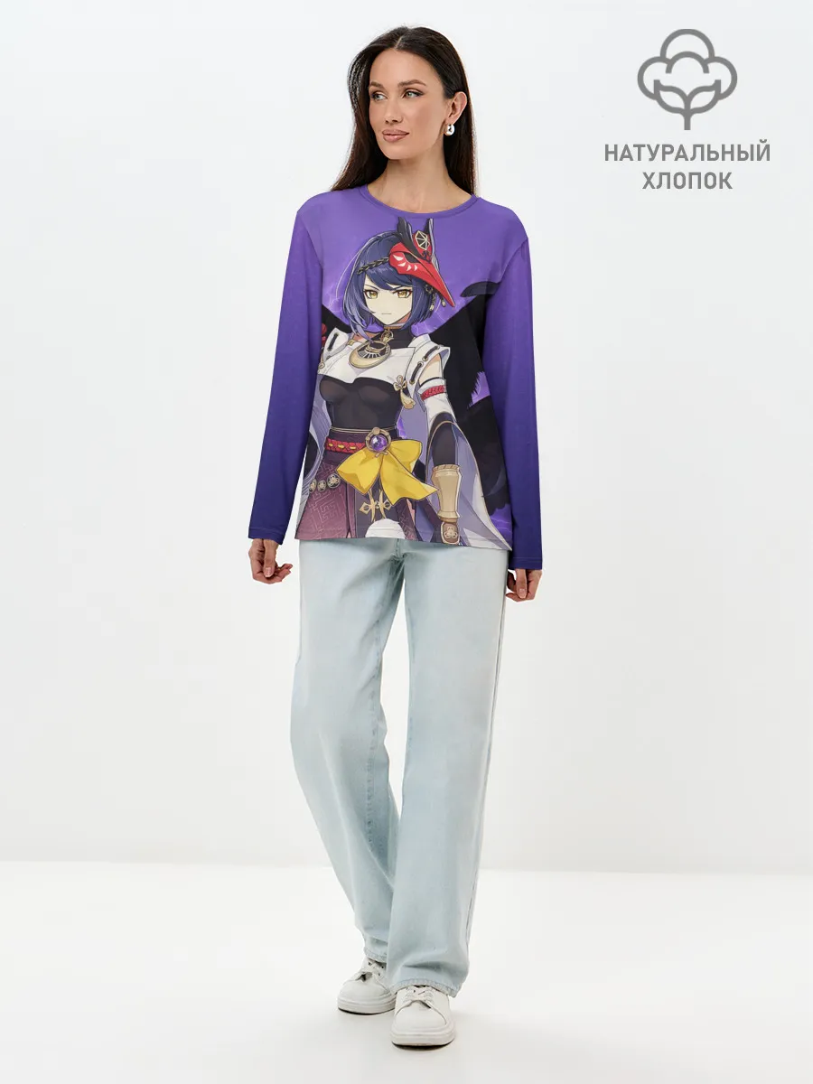 Лонгслив женский. Хлопок / Kujou Sara | Genshin Impact