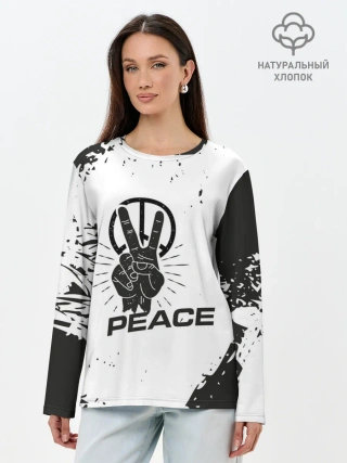 Лонгслив женский. Хлопок / Peace | Мир