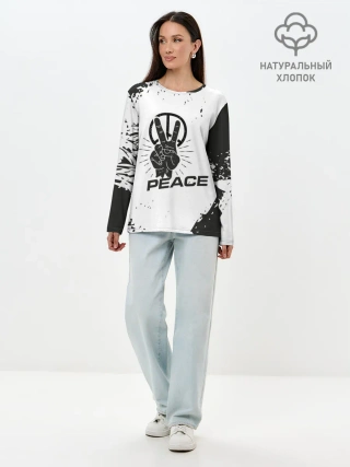 Лонгслив женский. Хлопок / Peace | Мир