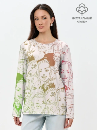 Лонгслив женский. Хлопок / ДОРАКЕН Токийские Мстители