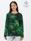 Лонгслив женский. Хлопок / Тропическая листва | Тропики