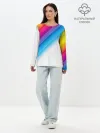 Лонгслив женский. Хлопок / РАДУЖНЫЕ ПОЛОСЫ | RAINBOW