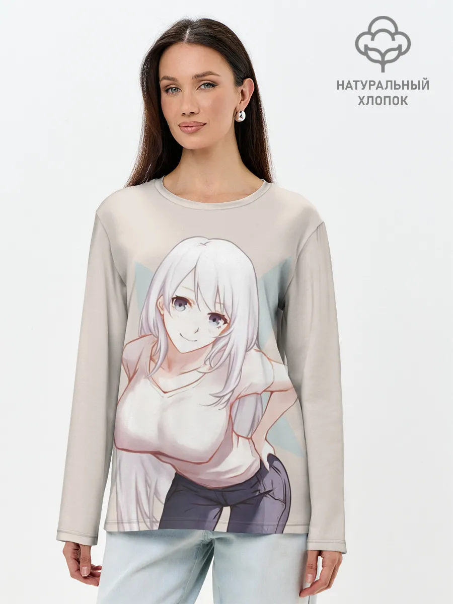 Лонгслив женский. Хлопок / Reona Kisaragi