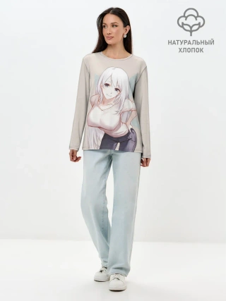 Лонгслив женский. Хлопок / Reona Kisaragi