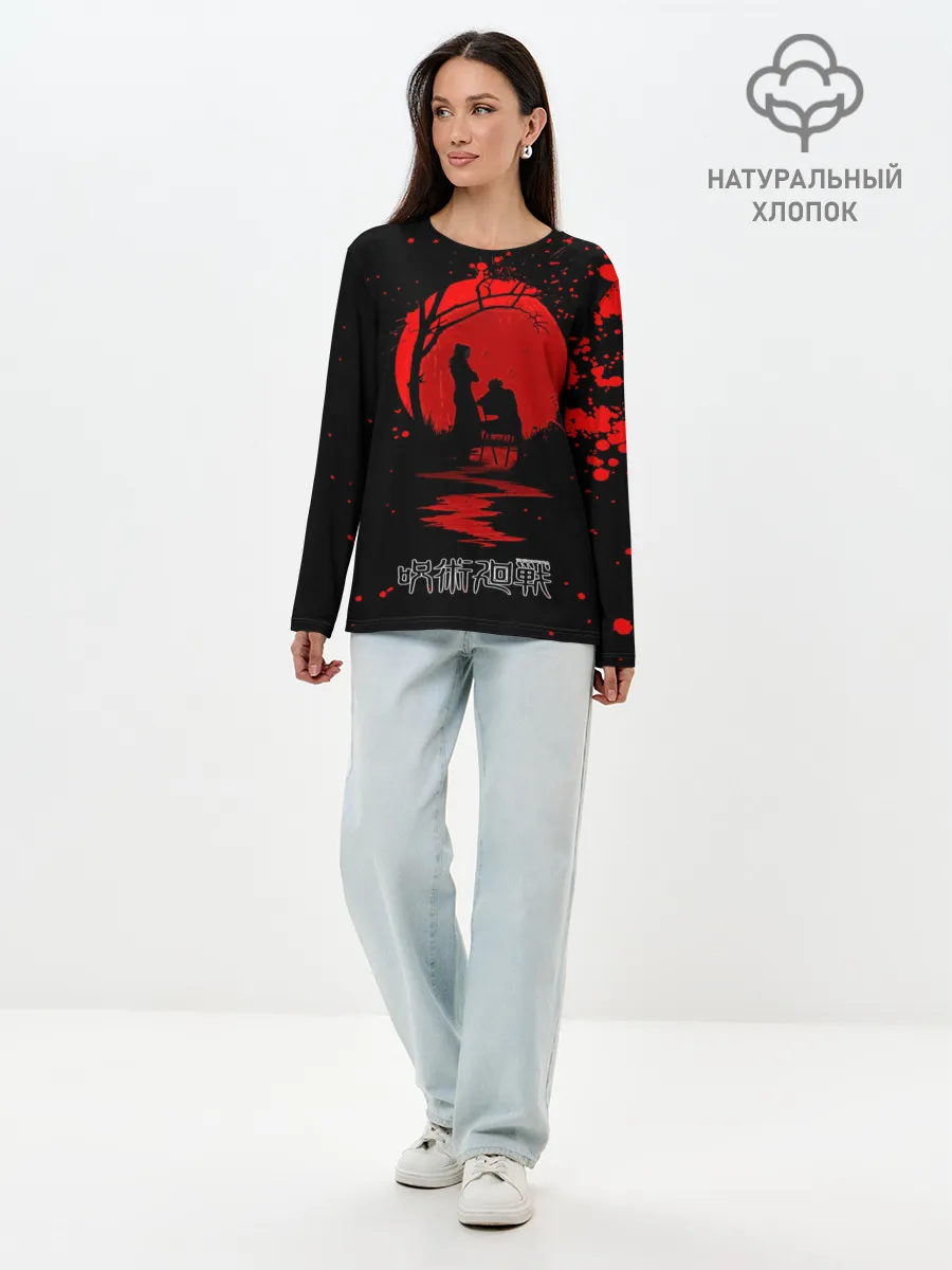 Лонгслив женский. Хлопок / Кровавая луна Магическая битва