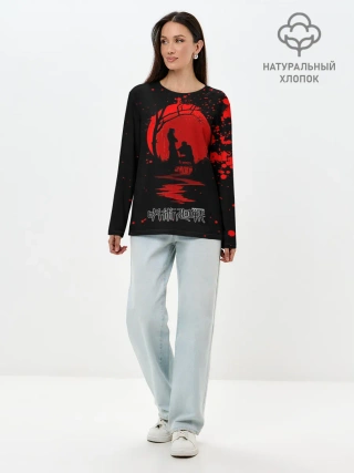 Лонгслив женский. Хлопок / Кровавая луна Магическая битва