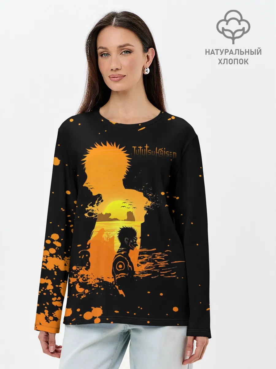 Лонгслив женский. Хлопок / Рёмен Сукуна Магическая битва