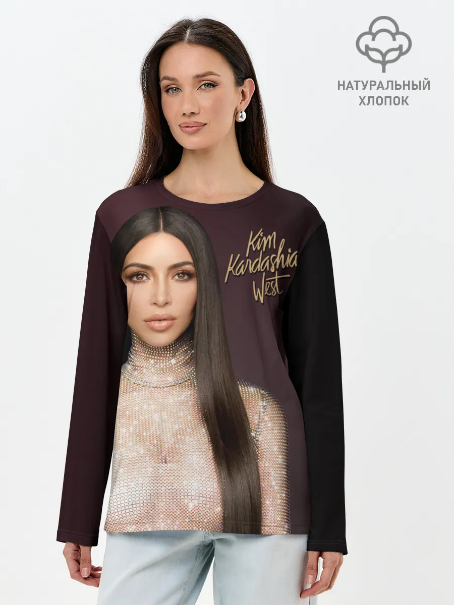 Лонгслив женский. Хлопок / Ким Кардашьян