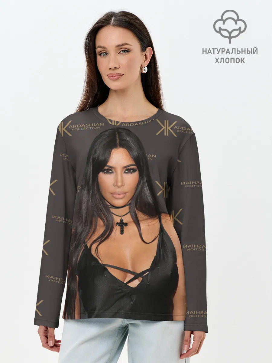 Лонгслив женский. Хлопок / Ким Кардашьян