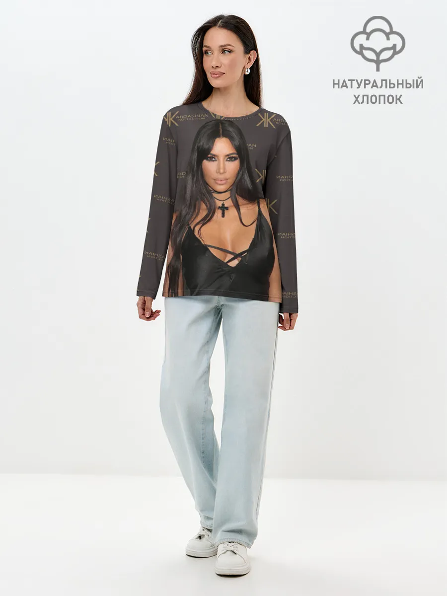 Лонгслив женский. Хлопок / Ким Кардашьян