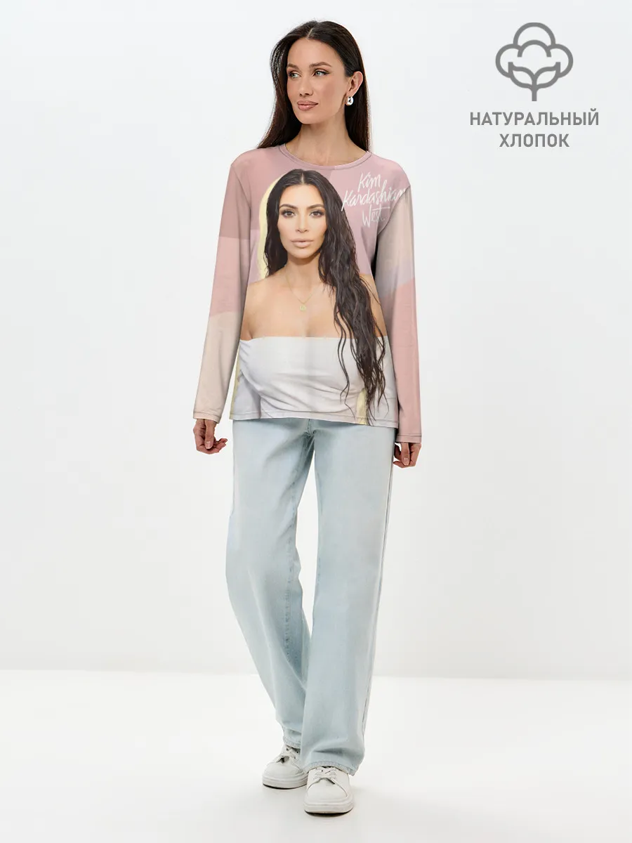 Лонгслив женский. Хлопок / Ким Кардашьян