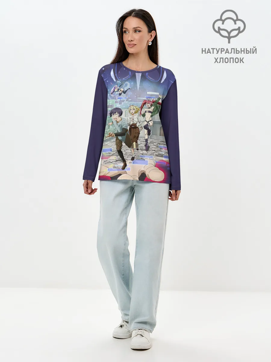 Лонгслив женский. Хлопок / Full Dive RPG Poster