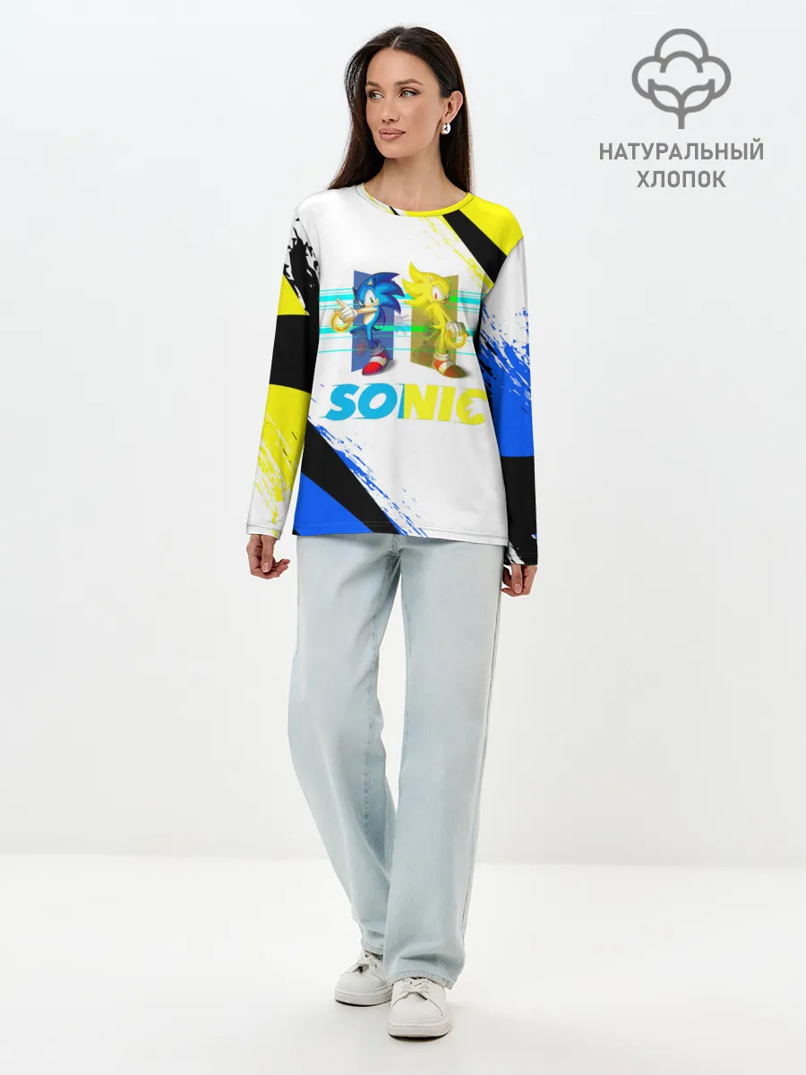 Лонгслив женский. Хлопок / СУПЕР СОНИК