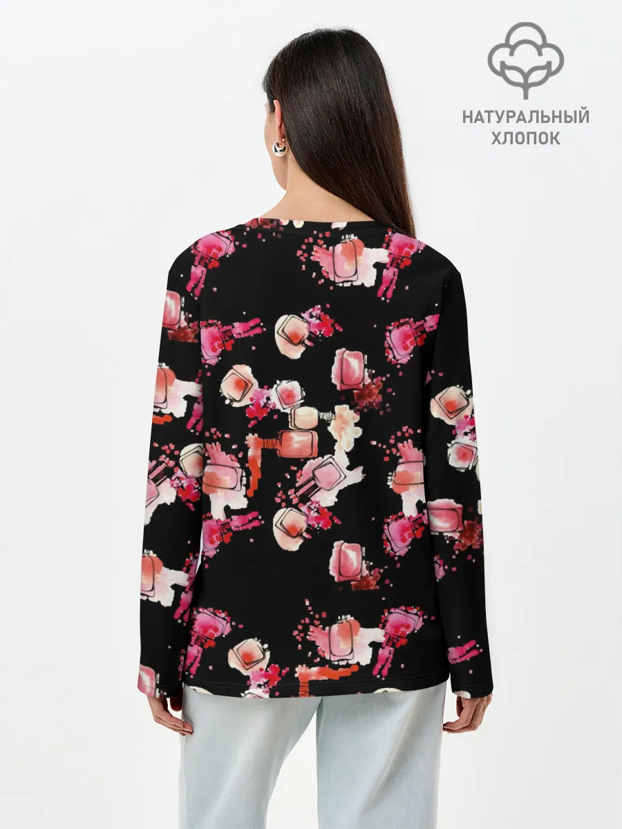 Лонгслив женский. Хлопок / беспорядочный лак