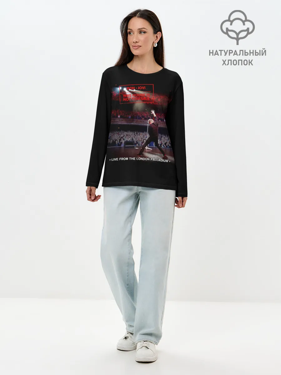 Лонгслив женский. Хлопок / This House Is Not for Sale - Bon Jovi
