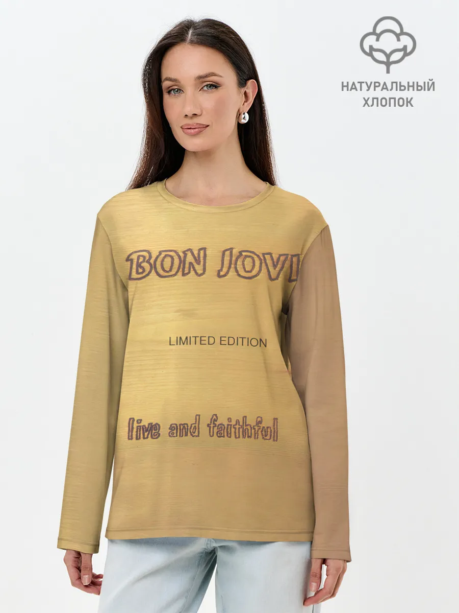 Лонгслив женский. Хлопок / Live and Faithful - Bon Jovi