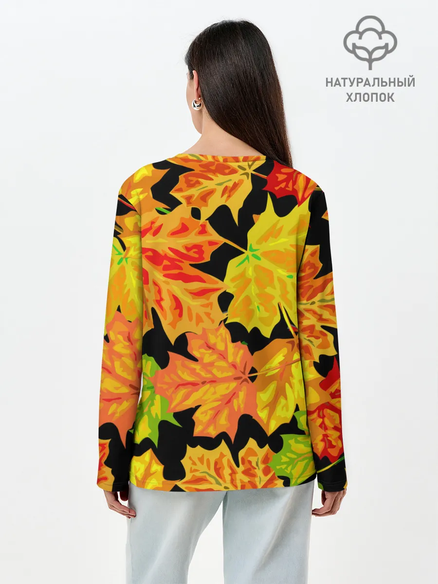 Лонгслив женский. Хлопок / LEAF FALL / AUTUMN