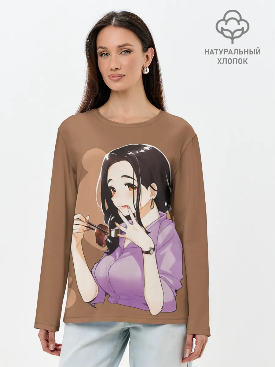 Лонгслив женский. Хлопок / Gotou
