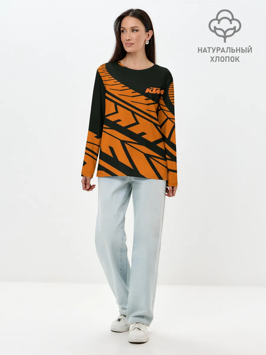 Лонгслив женский. Хлопок / ORANGE KTM | КТМ