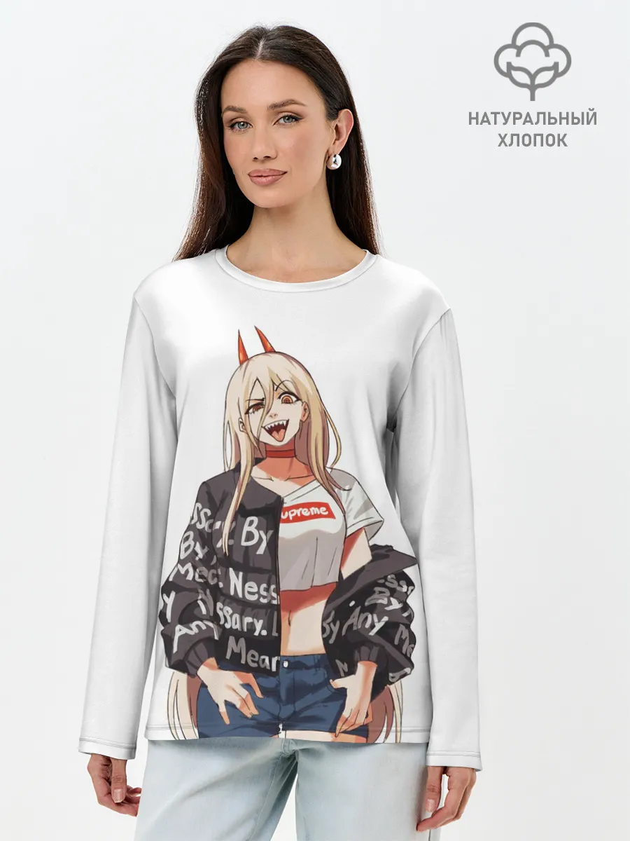 Лонгслив женский. Хлопок / Пауэр Power