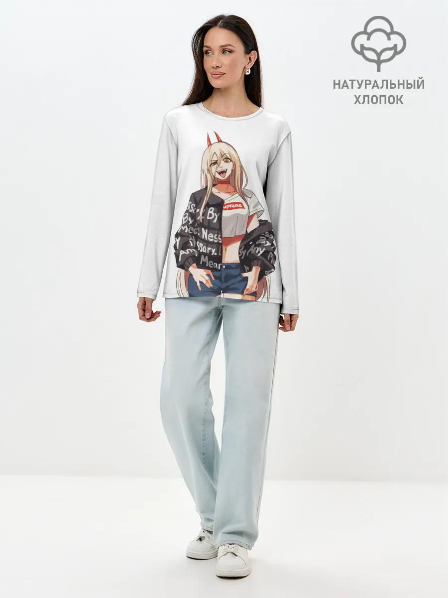 Лонгслив женский. Хлопок / Пауэр Power