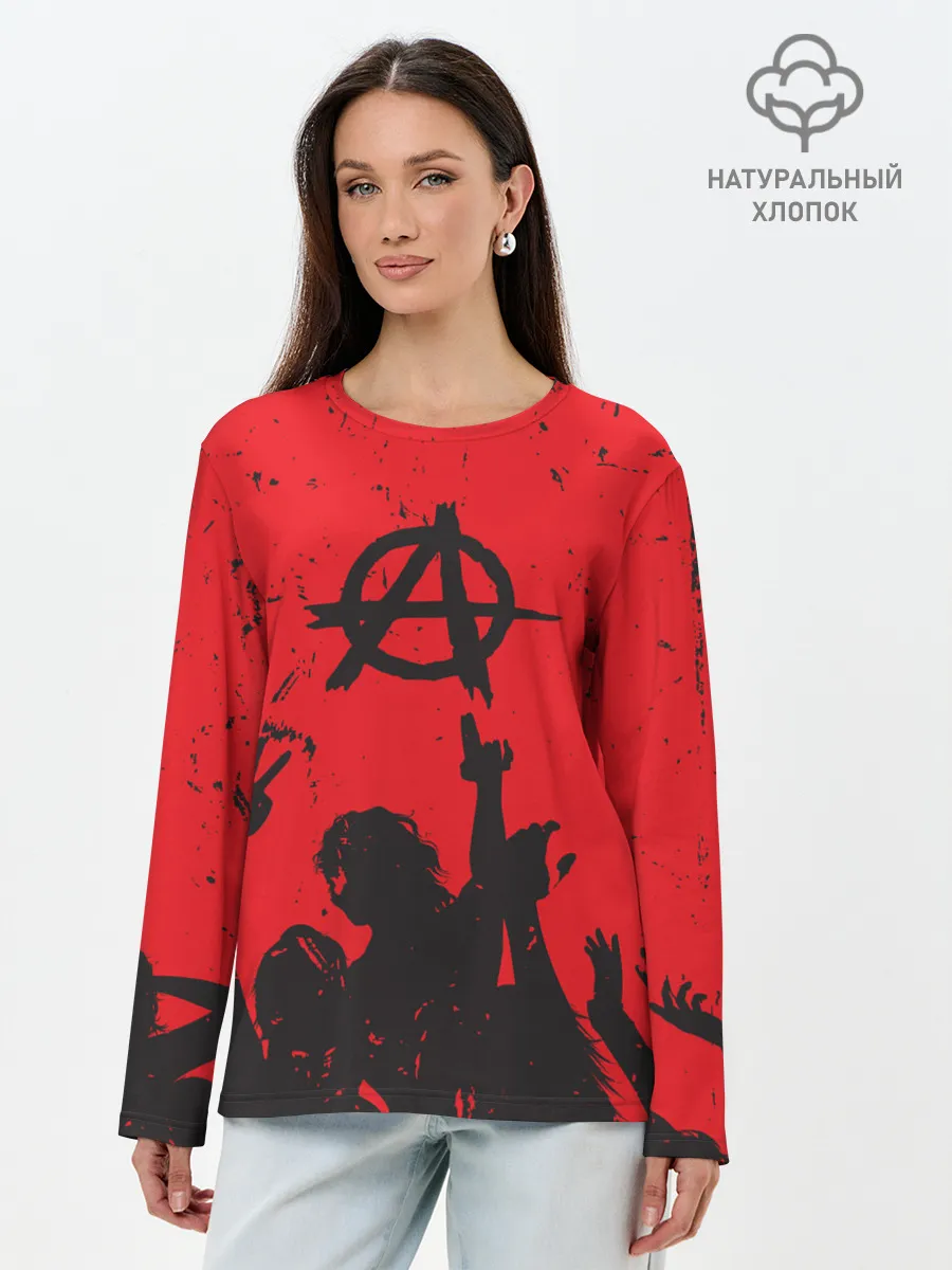 Лонгслив женский. Хлопок / АНАРХИЯ | СВОБОДА