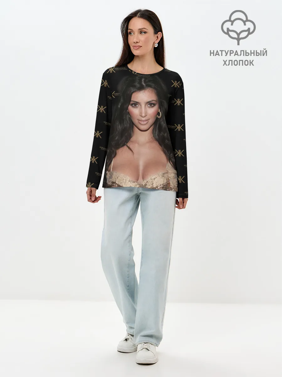 Лонгслив женский. Хлопок / Ким Кардашьян