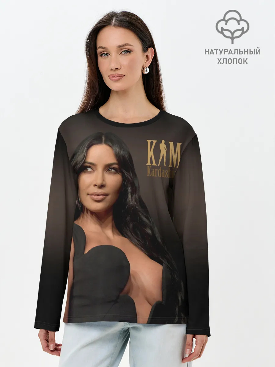 Лонгслив женский. Хлопок / Ким Кардашьян