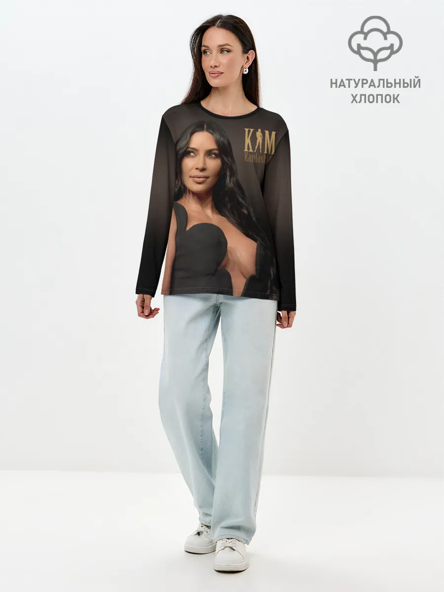 Лонгслив женский. Хлопок / Ким Кардашьян