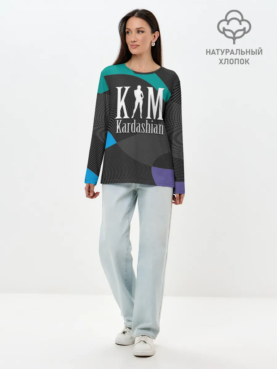 Лонгслив женский. Хлопок / Ким Кардашьян