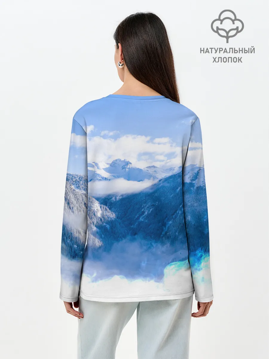 Лонгслив женский. Хлопок / Печать Велеса | Волчья лапа