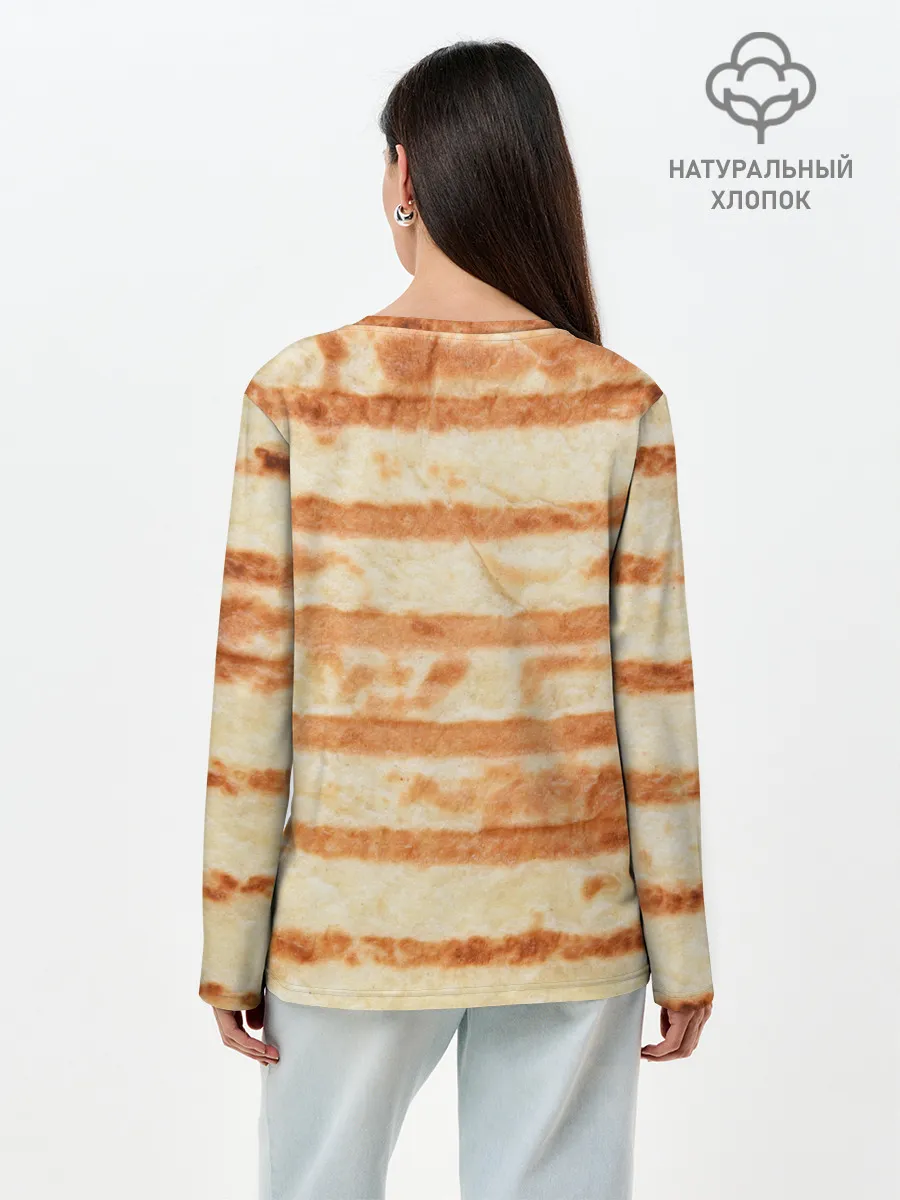 Лонгслив женский. Хлопок / ЛАВАШ | ТОНКИЙ ПЛОСКИЙ ХЛЕБ