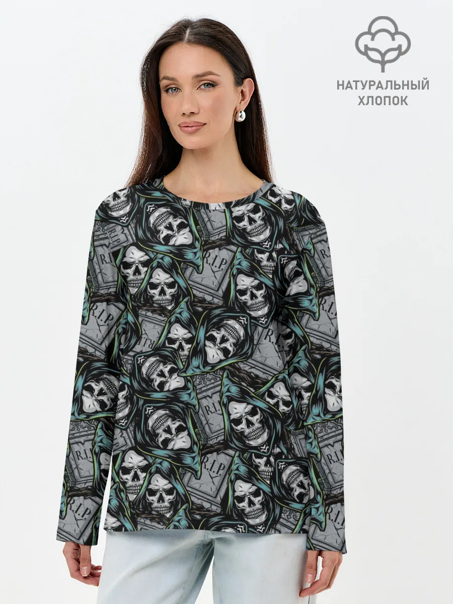 Лонгслив женский. Хлопок / Смерть
