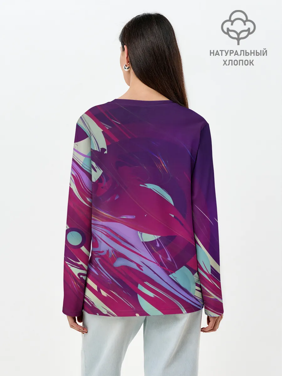 Лонгслив женский. Хлопок / Мощный градиент