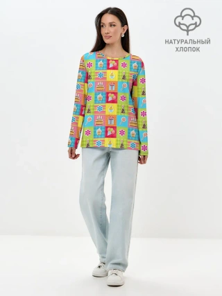 Лонгслив женский. Хлопок / День Рождения