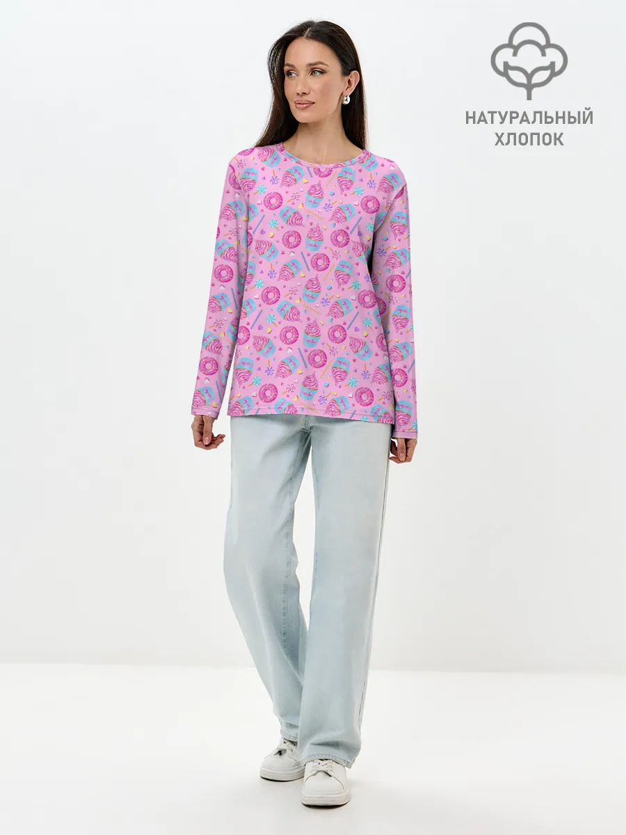 Лонгслив женский. Хлопок / Сласти