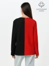 Лонгслив женский. Хлопок / Smail Black and red