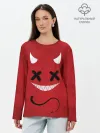 Лонгслив женский. Хлопок / Red Evil Smile