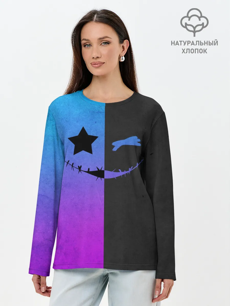 Лонгслив женский. Хлопок / Gradient emoji