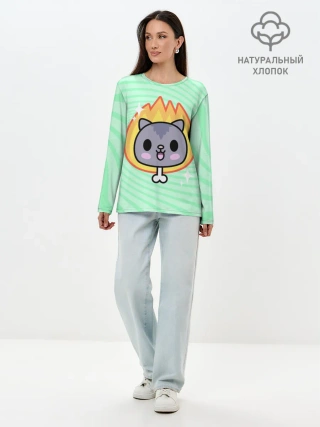 Лонгслив женский. Хлопок / Toca Boca Cat