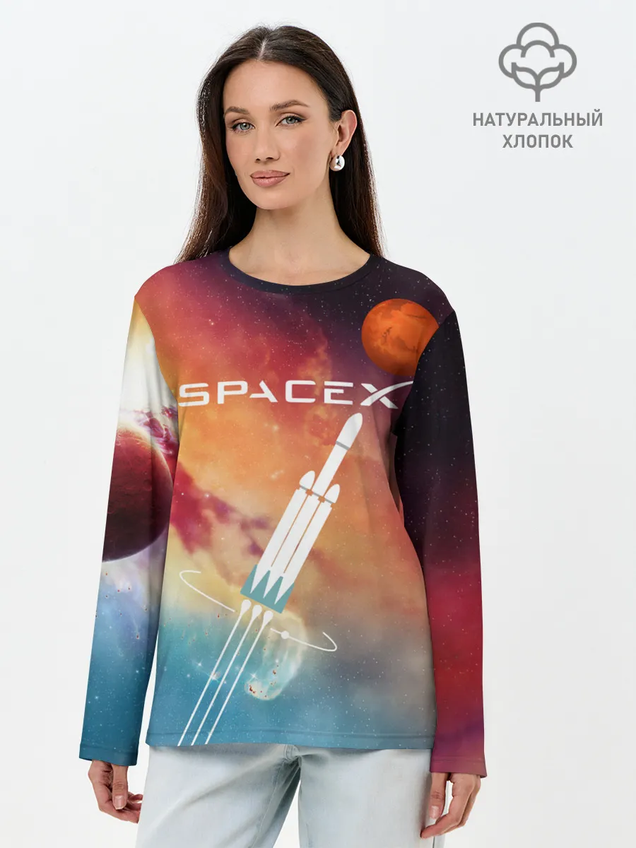 Лонгслив женский. Хлопок / Space X