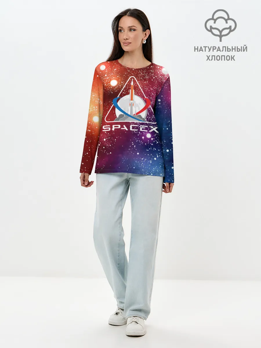 Лонгслив женский. Хлопок / Space X