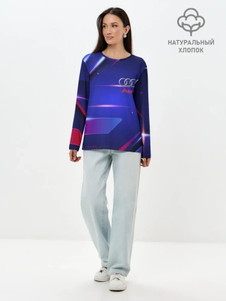Лонгслив женский. Хлопок / Ауди / Audi синива