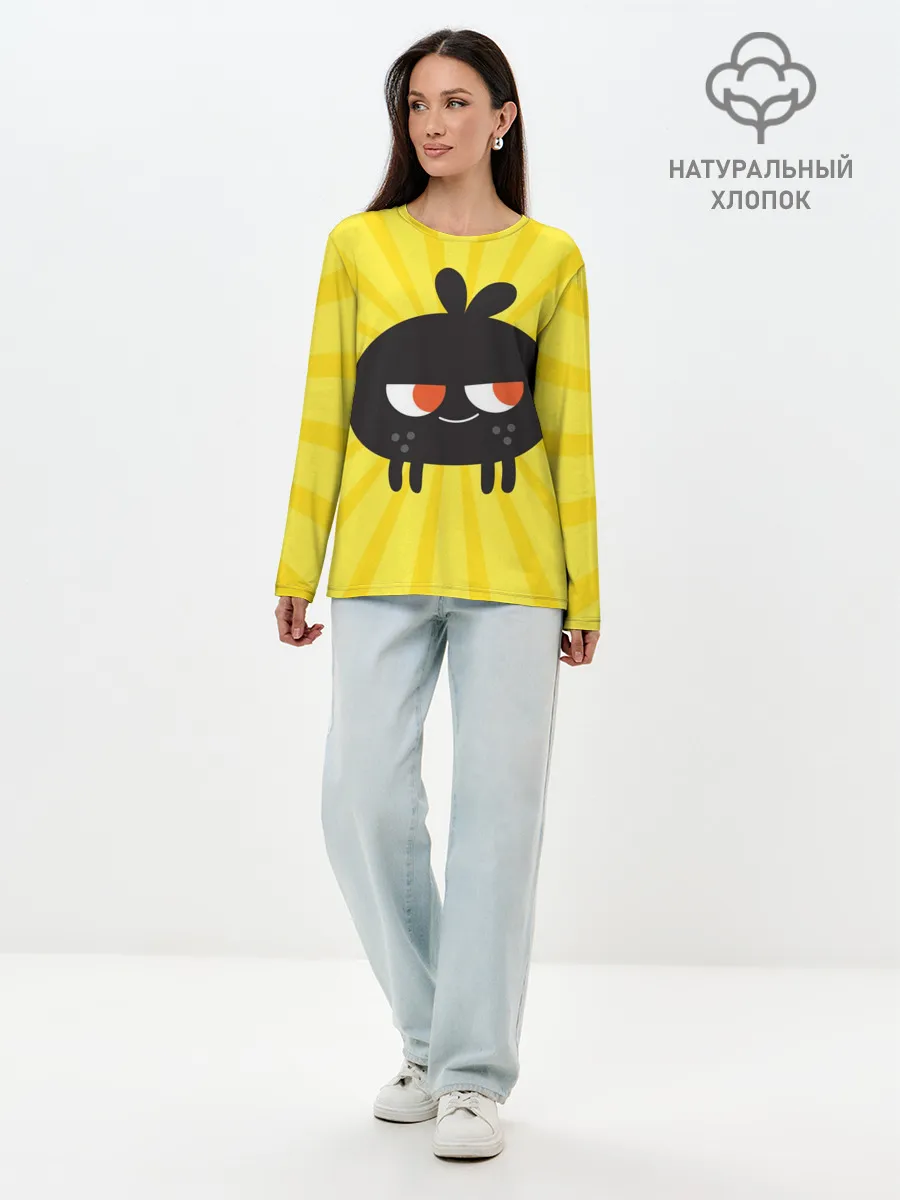 Лонгслив женский. Хлопок / Toca Boca Yellow