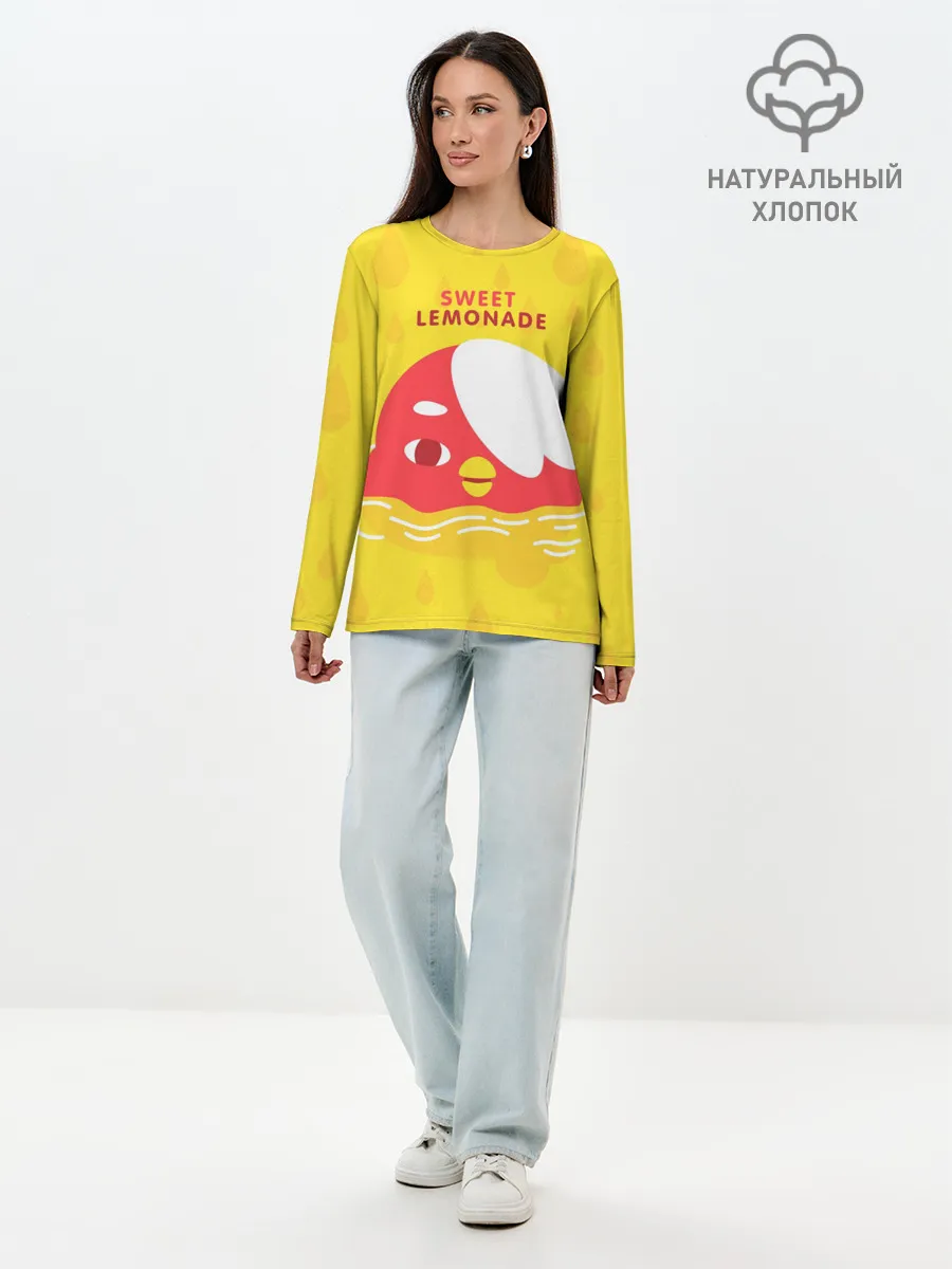 Лонгслив женский. Хлопок / Sweet lemonade