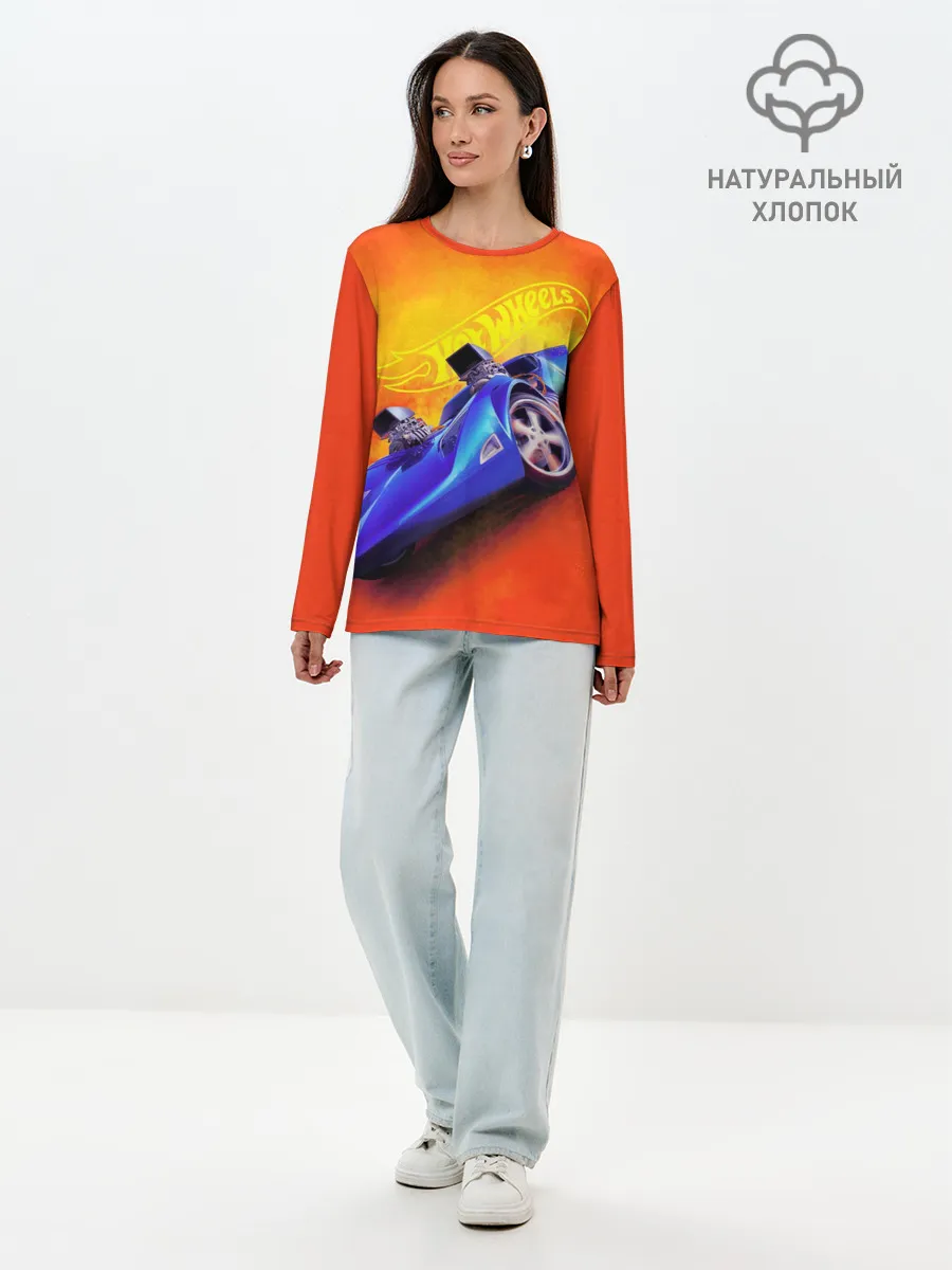Лонгслив женский. Хлопок / Hot Wheels. Хот Вилс