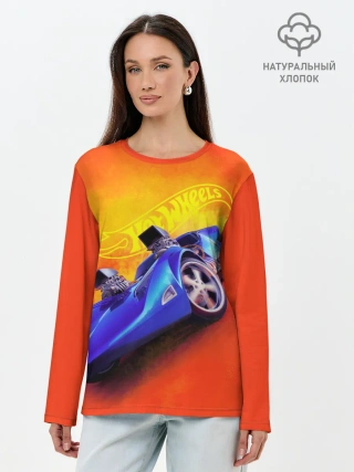 Лонгслив женский. Хлопок / Hot Wheels. Хот Вилс