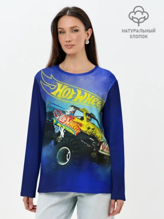 Лонгслив женский. Хлопок / Hot Wheels. Хот Вилс